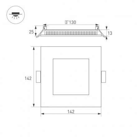Встраиваемый светодиодный светильник Arlight DL-142x142M-13W Day White 020129
