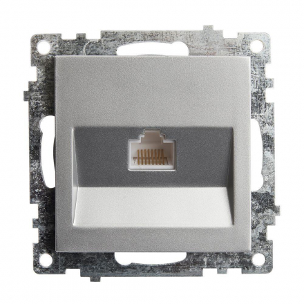 Розетка компьютерная RJ-45 Stekker Катрин серебро GLS00-7107-03 39585