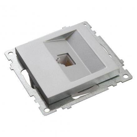 Розетка компьютерная RJ-45 Stekker Катрин серебро GLS00-7107-03 39585