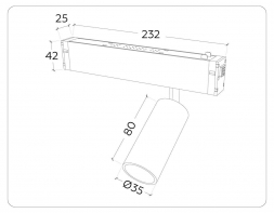 Трековый светодиодный светильник Ambrella Light Track System Magnetic 220V GL1201