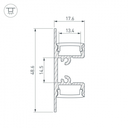 Профиль Arlight ARH-Wall-1849-Dual-2000 Anod 036339