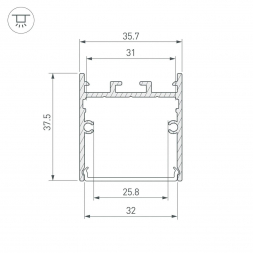 Профиль Arlight SL-LINE-3638-LW-3000 ANOD 043973