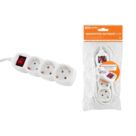 Удлинитель TDM Electric У03 3гн 1,5м с/з SQ1303-0100