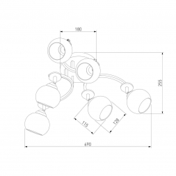 Подвесная люстра Eurosvet 9643/6 алюминий/белый