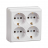 Розетка четырехместная 2P+PE IEK Oktava белая ERO41-K01-16-DC