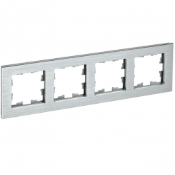 Рамка 4-постовая IEK Brite РУ-4-1-БрА алюминий BR-M42-M-K47