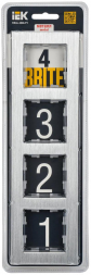 Рамка 4-постовая IEK Brite РУ-4-1-БрА алюминий BR-M42-M-K47