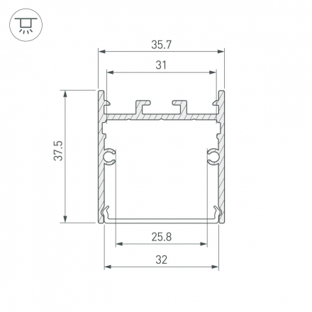 Профиль Arlight SL-LINE-3638-LW-3000 WHITE 043975
