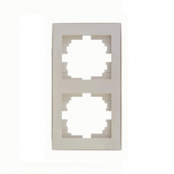 Рамка 2-ая вертикальная Lezard Rain кремовая 703-0303-152