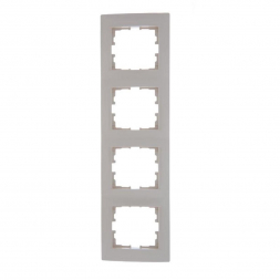 Рамка 4-ая вертикальная Lezard Karina кремовая 707-0300-154