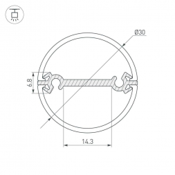 Профиль Arlight Round-D30-Dual-2000 Anod 029114
