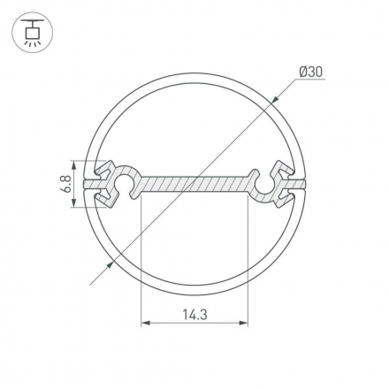 Профиль Arlight Round-D30-Dual-2000 Anod 029114