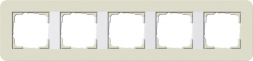 Рамка 5-постовая Gira E3 песочный/белый глянцевый 0215417