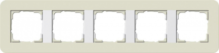 Рамка 5-постовая Gira E3 песочный/белый глянцевый 0215417