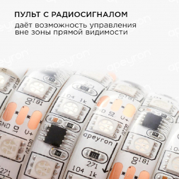 Светодиодная влагозащищенная лента Apeyron 14,4W/m 60Led/m 5050SMD разноцветная 5M 85ЦЛ