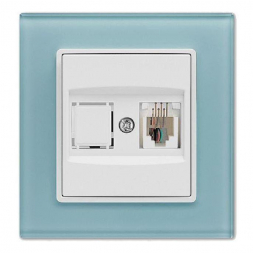 Розетка телефонная Vesta-Electric Exclusive Blue голубая FRZMT040001SIN