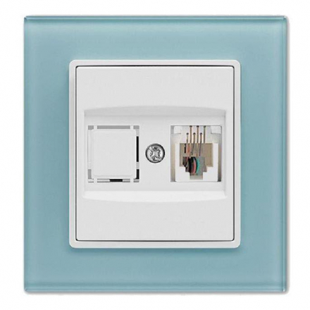 Розетка телефонная Vesta-Electric Exclusive Blue голубая FRZMT040001SIN