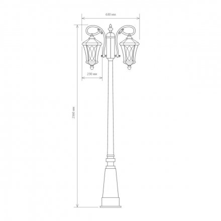 Садово-парковый светильник Elektrostandard Virgo F/2 черное золото a031930