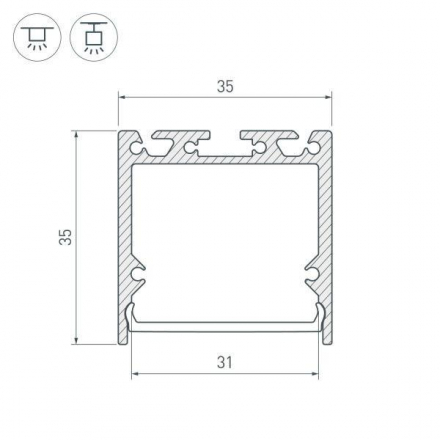 Профиль Arlight SL-Line-3535-3000 Anod 036196
