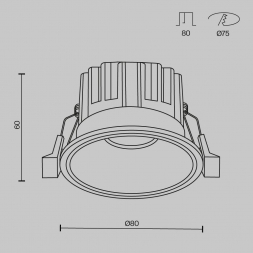 Встраиваемый светодиодный светильник Maytoni Technical Round DL058-12W-DTW-W