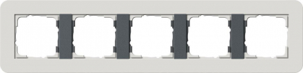 Рамка 5-постовая Gira E3 светло-серый/антрацит 0215421