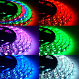 Светодиодная влагозащищенная лента Apeyron 14,4W/m 60Led/m 5050SMD разноцветная 5M 87ЦЛ