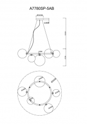 Подвесная люстра Arte Lamp Albus A7780SP-5AB