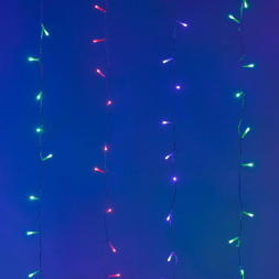 Светодиодная гирлянда Ardecoled занавес 230V разноцветный ARD-Curtain-Home-2000X2500-Clear-300Led RGB 024833
