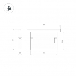 Трековый светодиодный светильник Arlight Mag-Orient-Laser-Fold-S195-6W Day4000 034606(1)