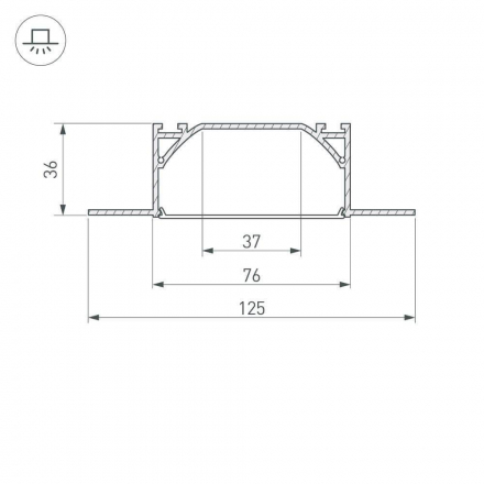 Профиль Arlight ARH-LINIA72-FANTOM-2000 ANOD 025025