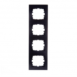 Рамка 4-ая вертикальная Lezard Karina черная 707-4200-154