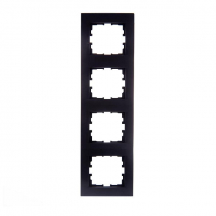 Рамка 4-ая вертикальная Lezard Karina черная 707-4200-154