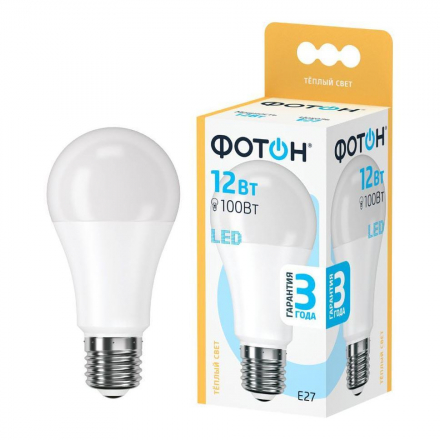 Лампа светодиодная Фотон E27 15W 3000K матовая 22628
