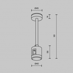 Крепление потолочное Short с прямым коннектором питания Maytoni Flarity TRA156C-IPCL1-BS