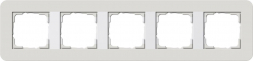 Рамка 5-постовая Gira E3 светло-серый/белый глянцевый 0215411