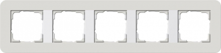 Рамка 5-постовая Gira E3 светло-серый/белый глянцевый 0215411