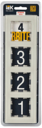 Рамка 4-постовая IEK Brite РУ-4-2-БрВа ваниль BR-M42-G-K10
