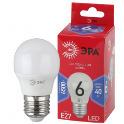 Лампа светодиодная ЭРА E27 6W 6500K матовая P45-6W-865-E27 R Б0045357