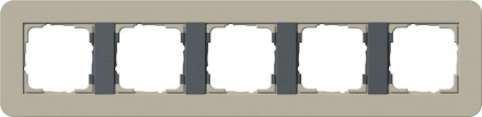Рамка 5-постовая Gira E3 серо-бежевый/антрацит 0215428