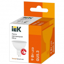 Лампа светодиодная IEK GU5.3 9W 3000K матовая LLE-MR16-9-230-30-GU5