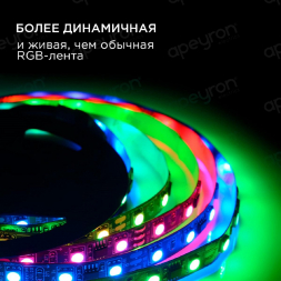 Светодиодная лента Apeyron 14,4W/m 60Led/m 5050SMD разноцветная 2M 81ЦЛ