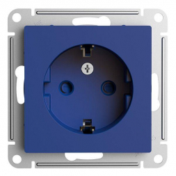 Розетка 2К+З Schneider Electric AtlasDesign 16A 250V со шторками аквамарин ATN001145