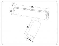 Трековый светодиодный светильник Ambrella Light Track System Magnetic 220V GL1213