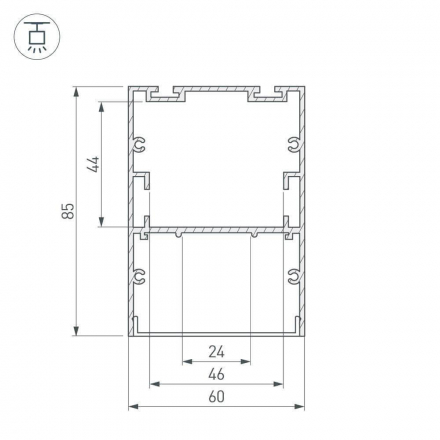 Профиль Arlight ARH-LINE-6085-2000 BLACK 018681