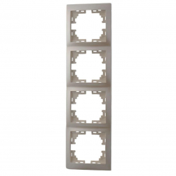 Рамка 4-ая вертикальная Lezard Mira белый жемчуг 701-3000-154