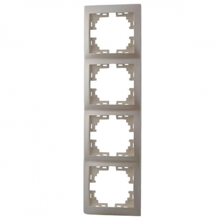 Рамка 4-ая вертикальная Lezard Mira белый жемчуг 701-3000-154