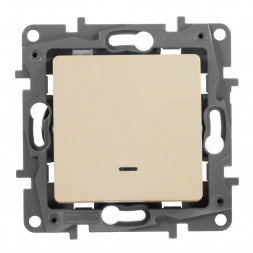 Переключатель одноклавишный Legrand Etika 10A 250V с подсветкой слоновая кость 672315