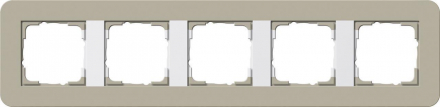 Рамка 5-постовая Gira E3 серо-бежевый/белый глянцевый 0215418