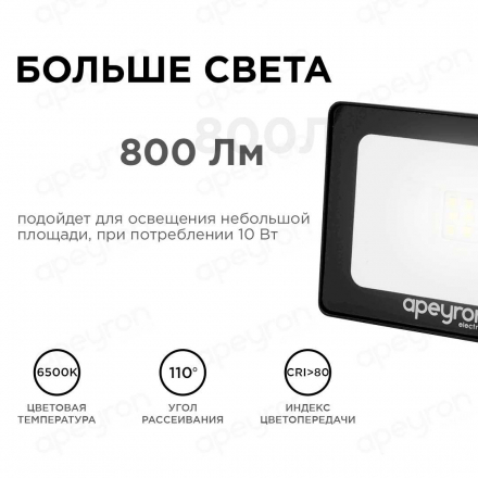Прожектор светодиодный Apeyron 10W 6500K 05-37