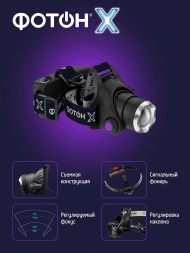 Налобный светодиодный фонарь Фотон аккумуляторный 80х45 500 лм SA-2100X 24544